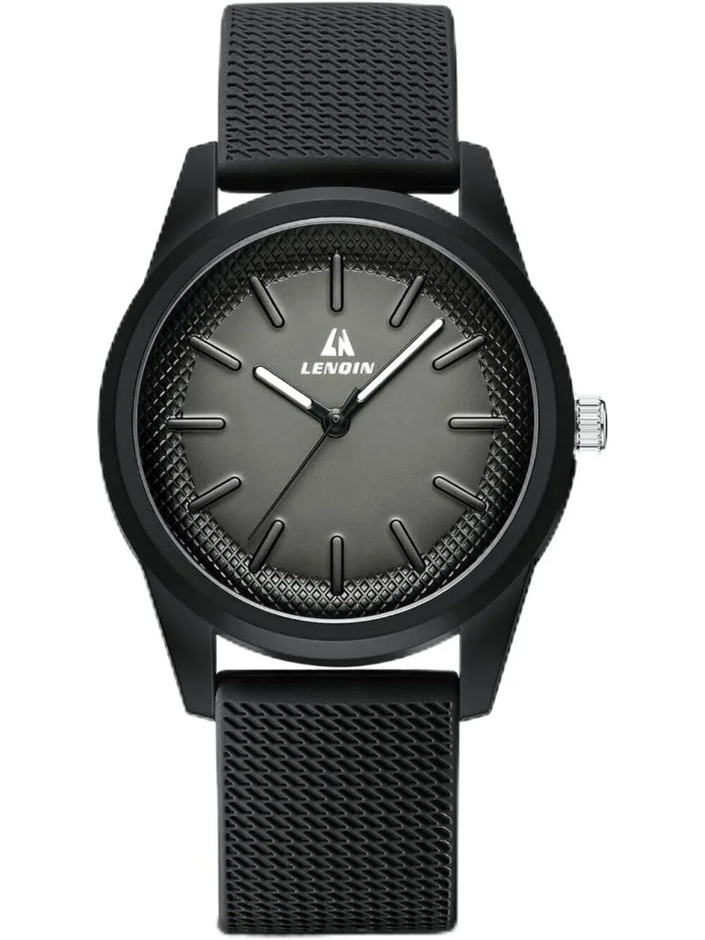 Men's All Black Classic Waterproof Rubber Buckle Analog Quartz Luxury Watch